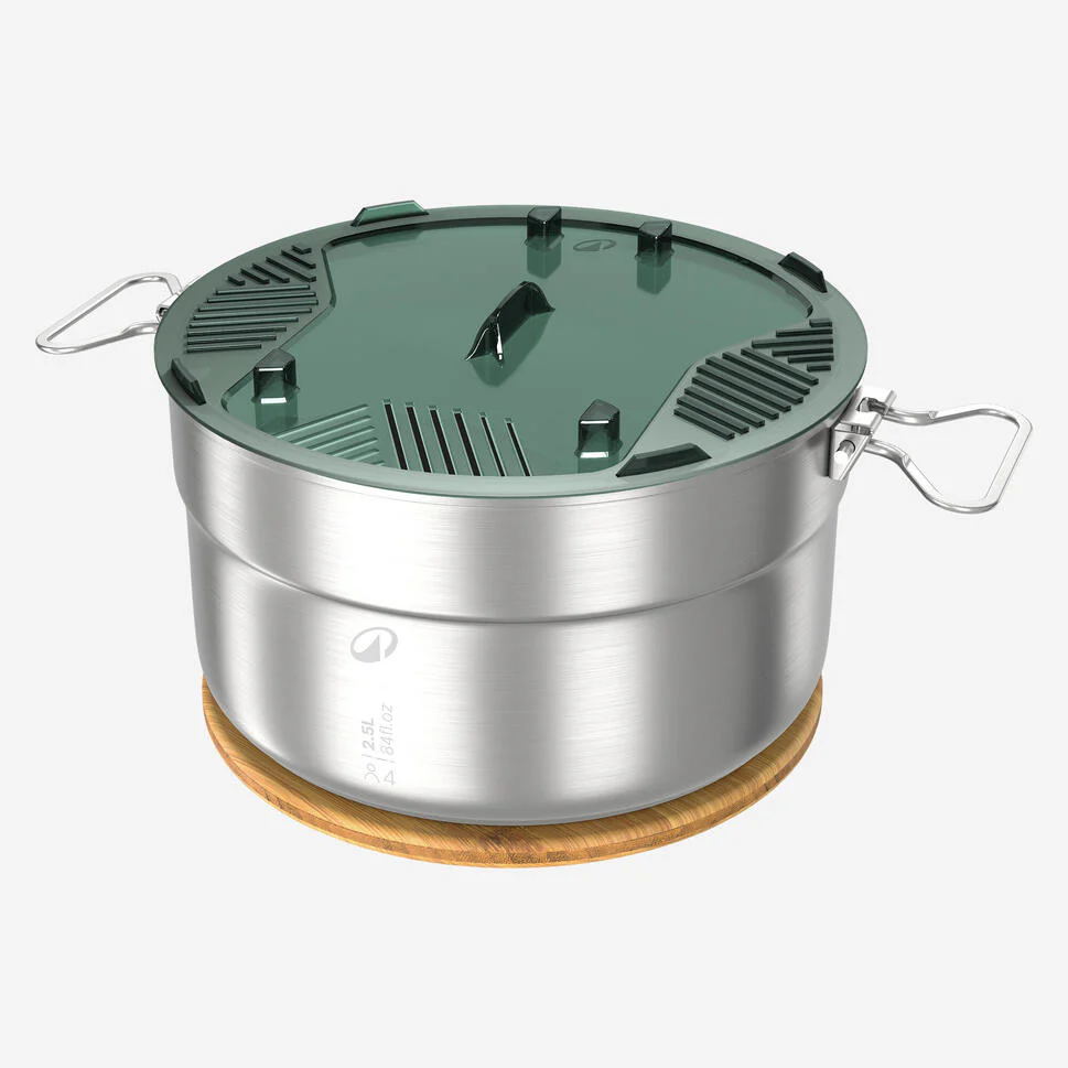 Quechua 500 Stainless Steel Nonstick Camping Cookset – 25-Piece for 4 People - Image 7