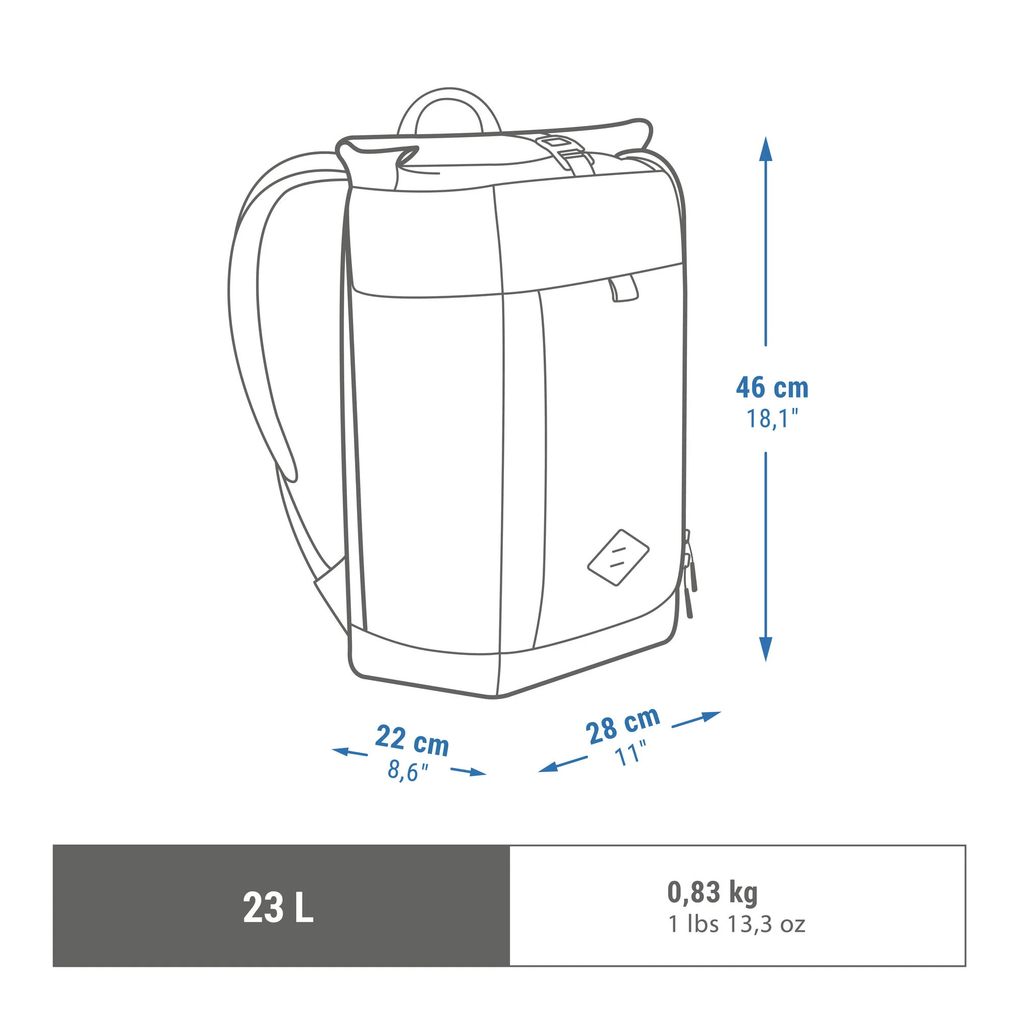 Quechua NH500 Escape Rolltop 23 L Backpack - Image 27