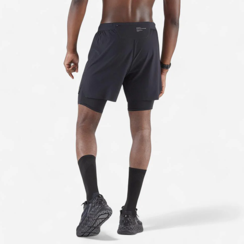 Kiprun Men's Run 500 2-in-1 Compression Running Shorts - Image 2