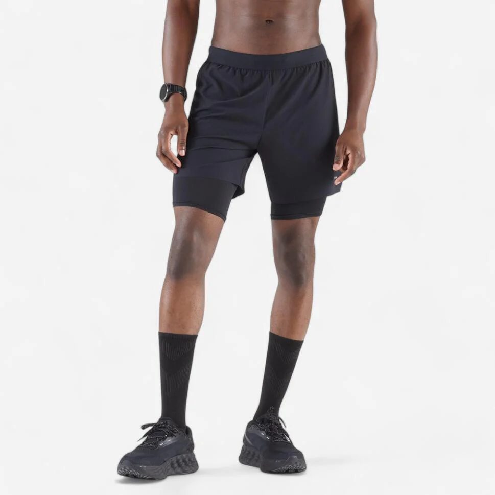 Kiprun Men's Run 500 2-in-1 Compression Running Shorts - Image 3