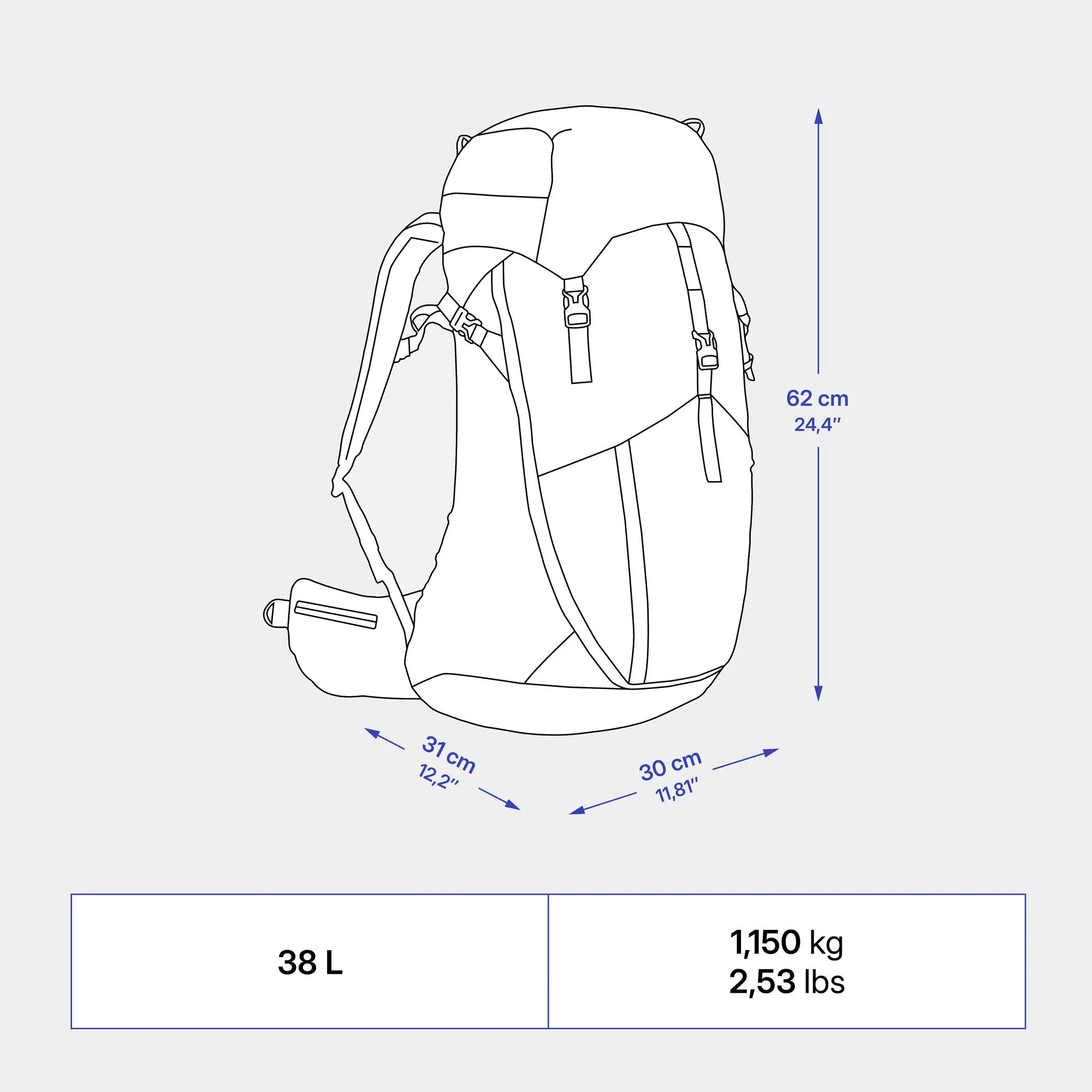 Quechua MH500 38 L Hiking Backpack - Image 12
