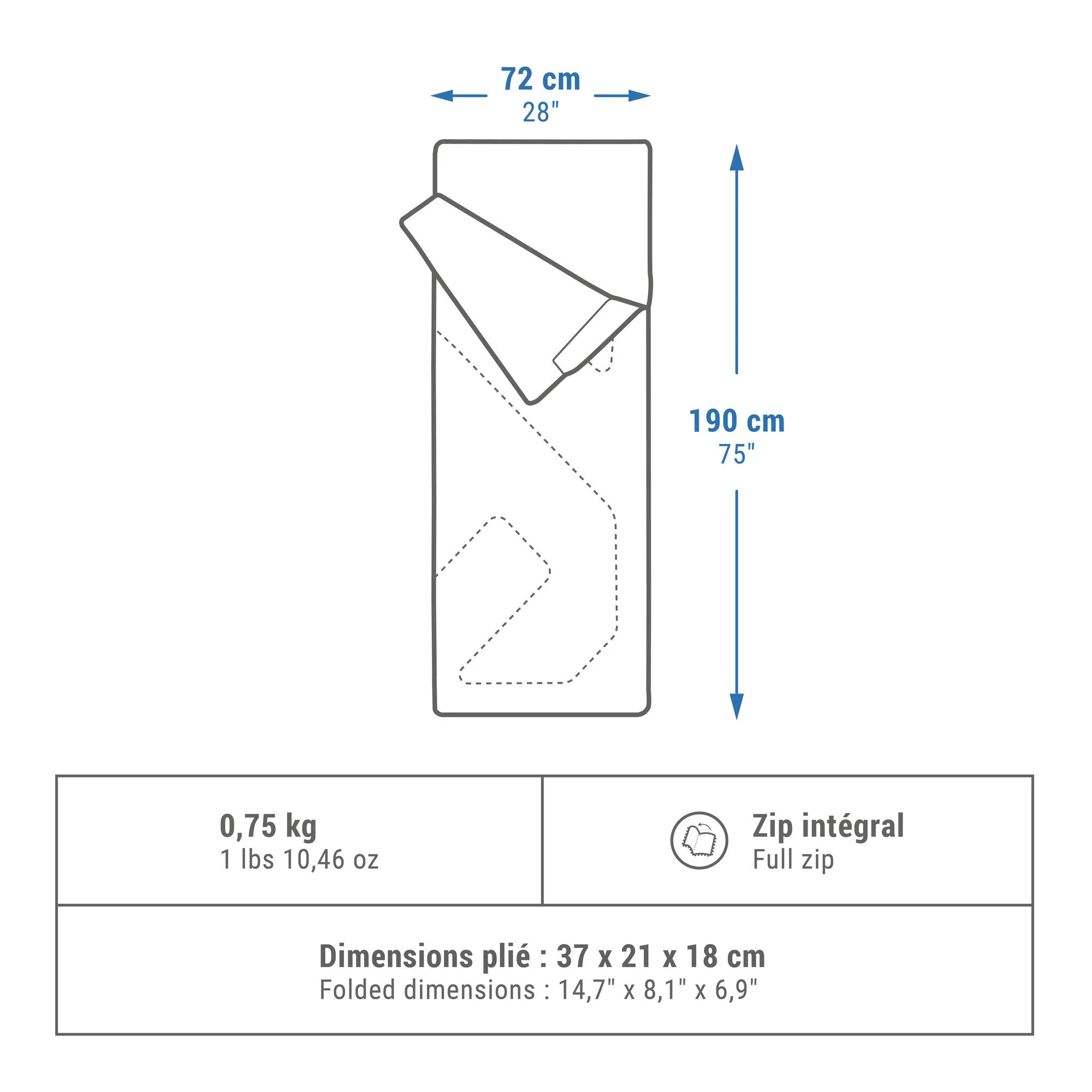 Quechua Arpenaz 68°F Sleeping Bag - Image 2