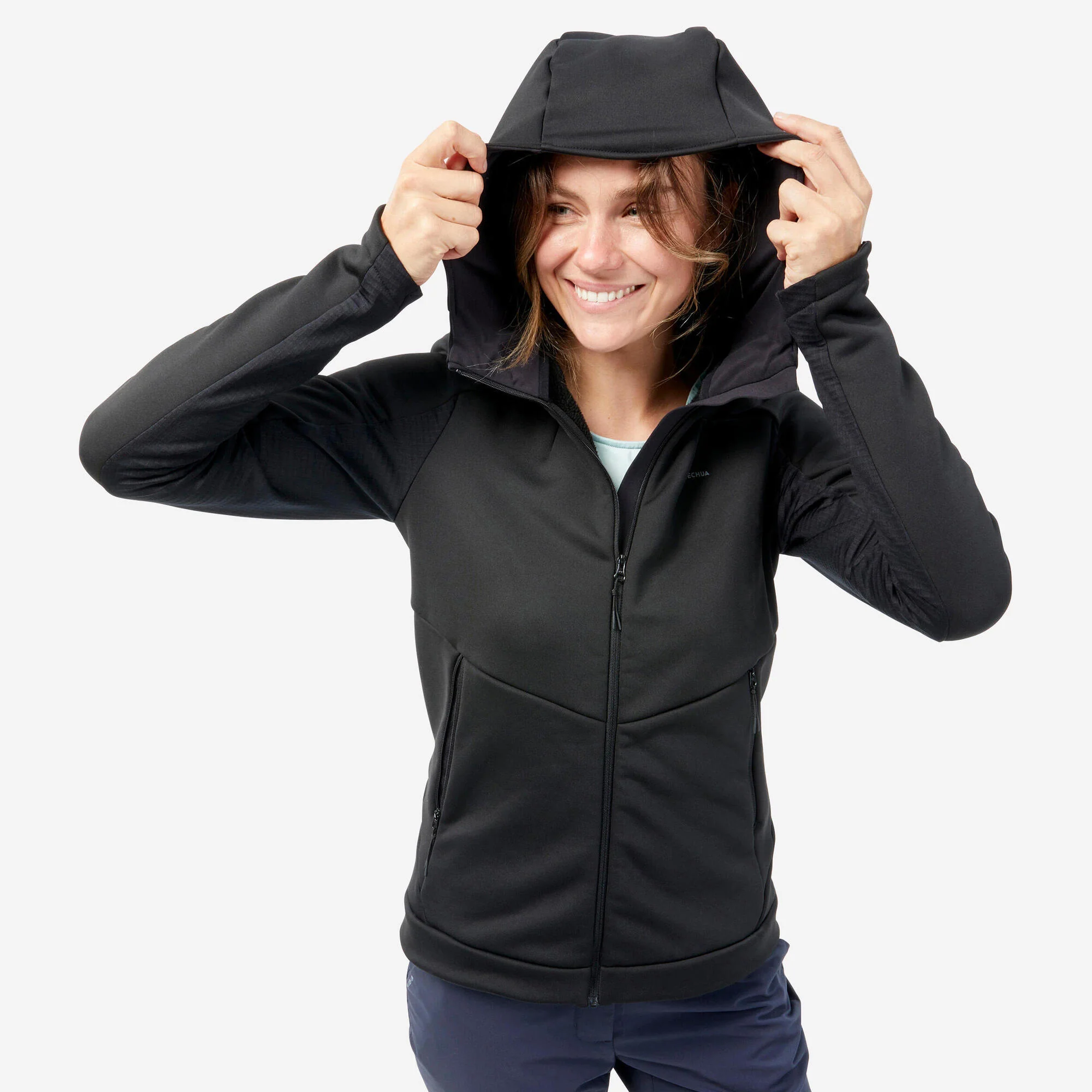 Quechua Women's Hiking Fleece Jacket - MH520 Hood - Image 11