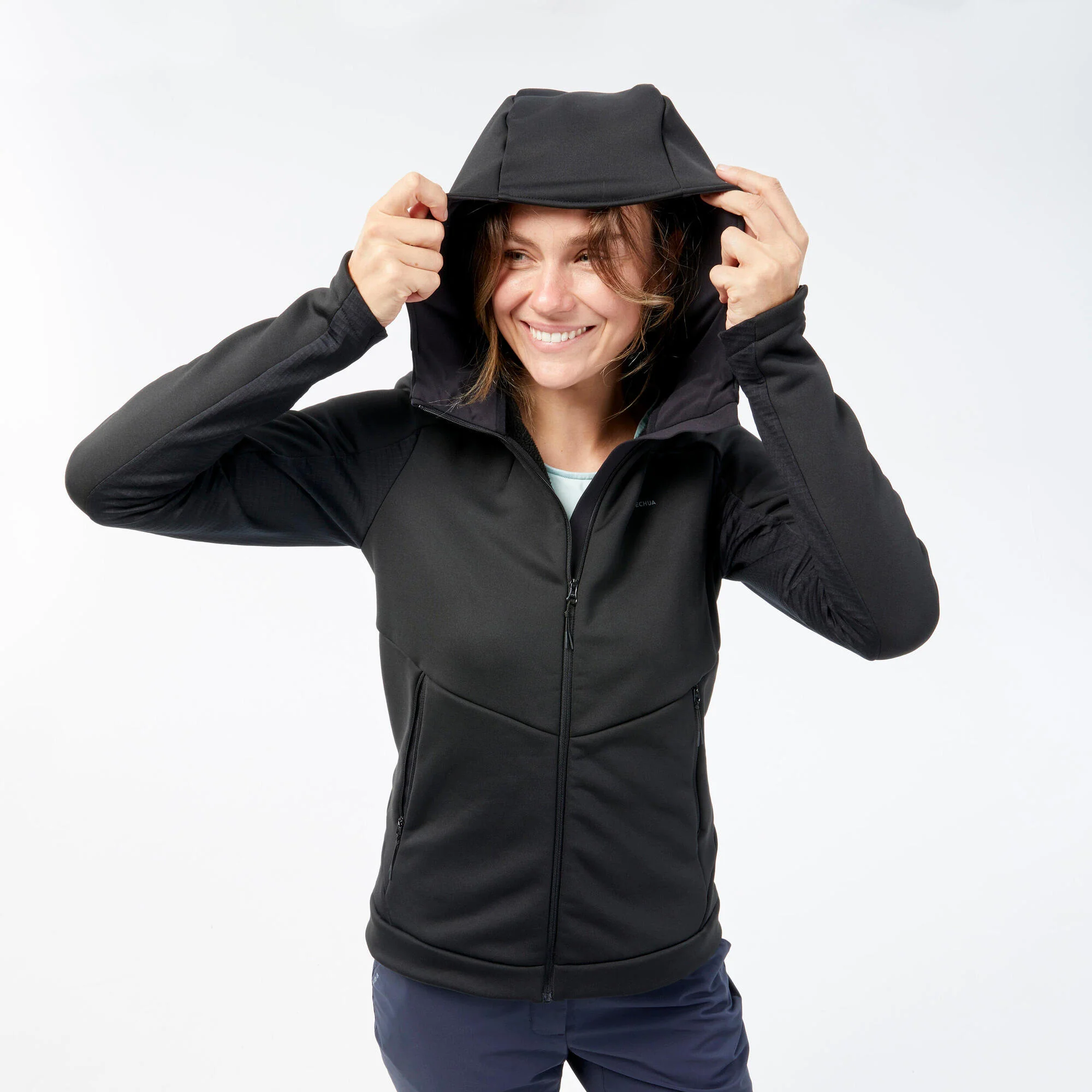 Quechua Women's Hiking Fleece Jacket - MH520 Hood - Image 20