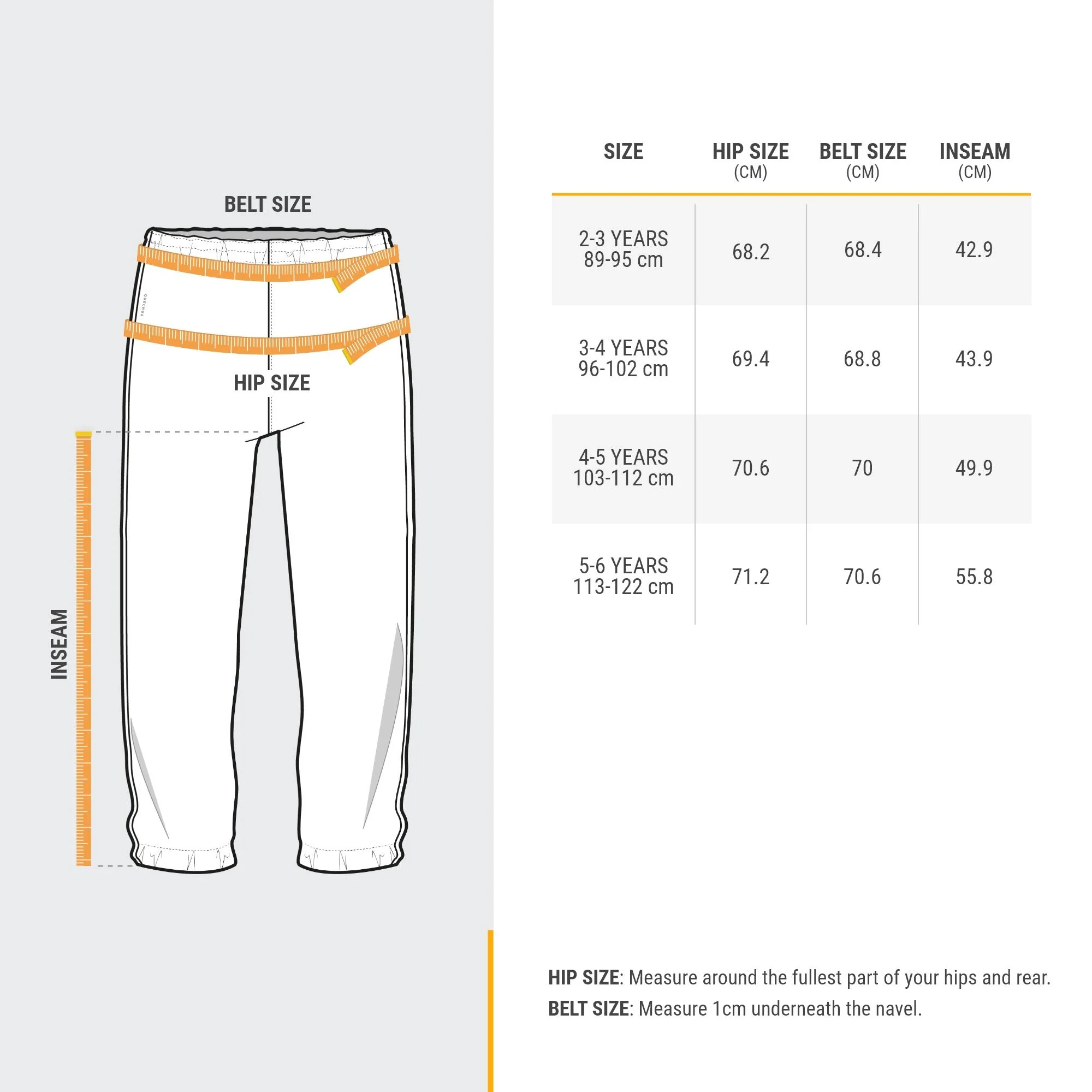 Quechua Kids’ MH100 Waterproof Hiking Overpants – Ages 2–6 - Image 3