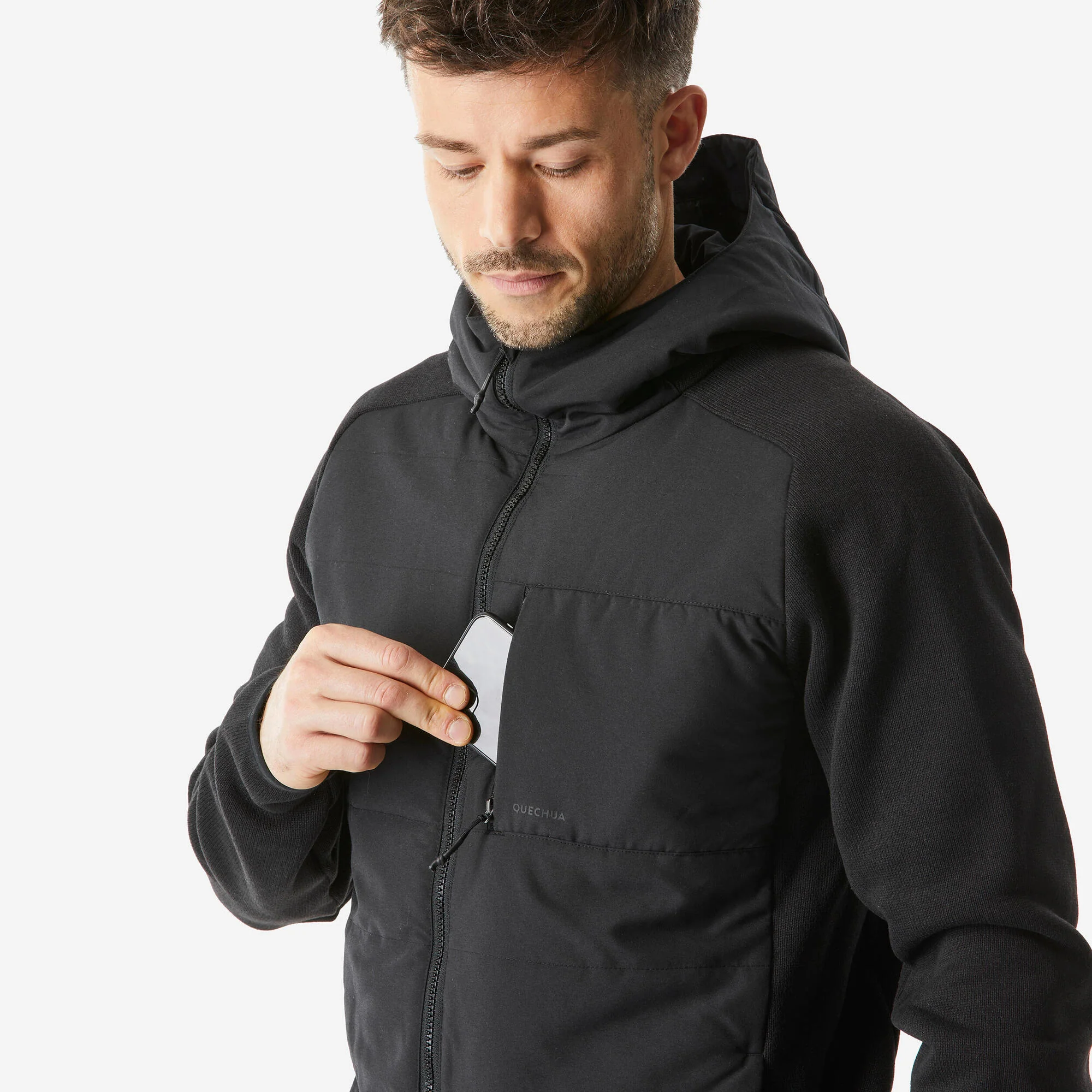 Quechua Men's NH500 Hybrid Hiking Sweatshirt - Image 4