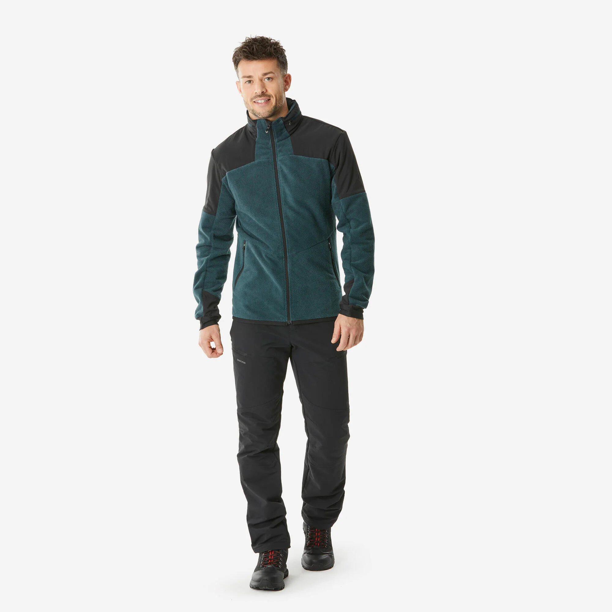 Quechua Men’s MH500 Warm Water-Repellent Hiking Fleece Jacket - Image 2