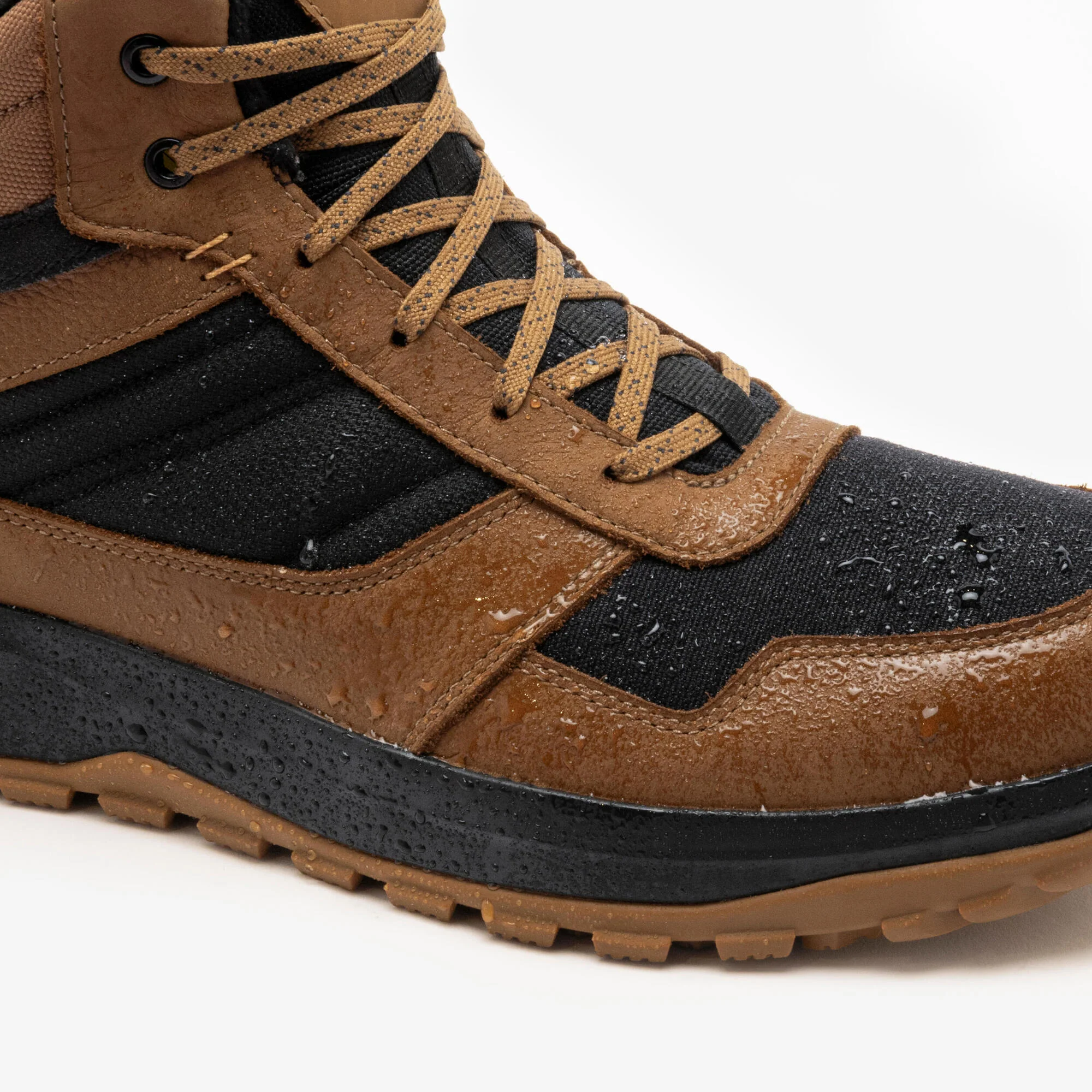 Quechua Men's NH500 Warm Waterproof Mid Leather Hiking Boots - Image 3