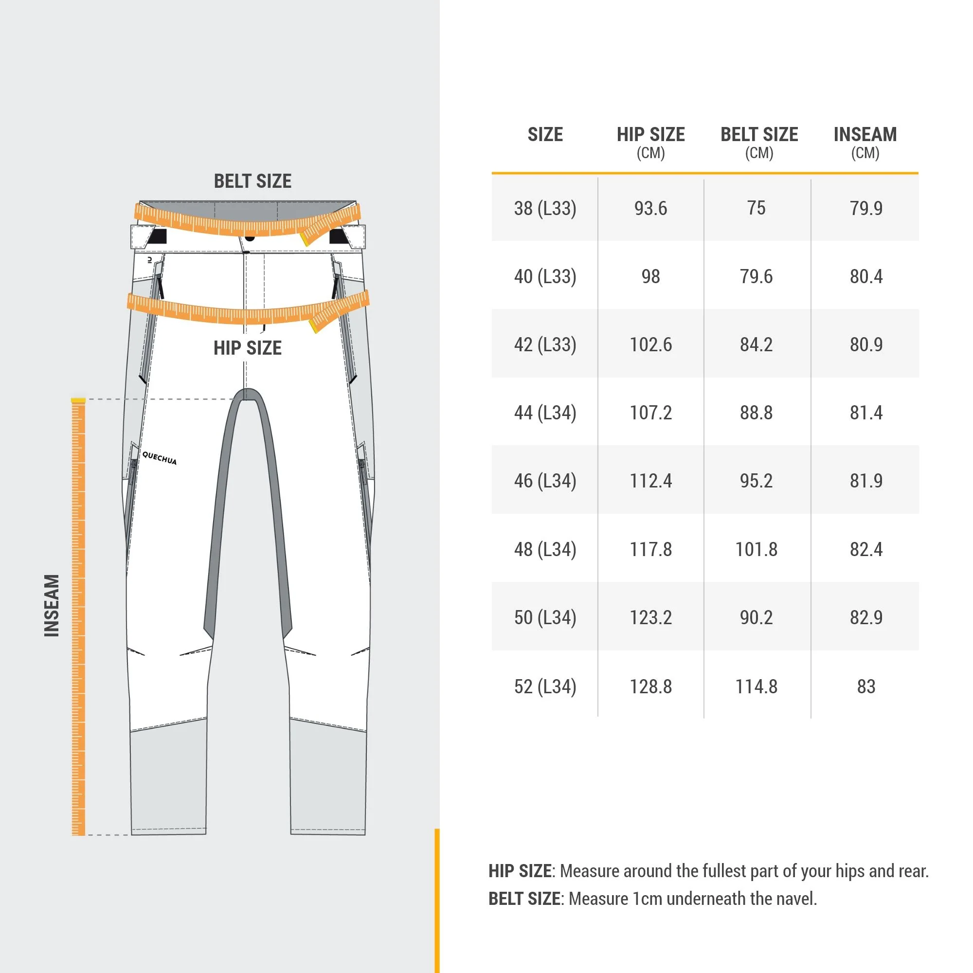 Quechua Men's NH500 Water Repellent Ventilated Hiking Pants - Image 6