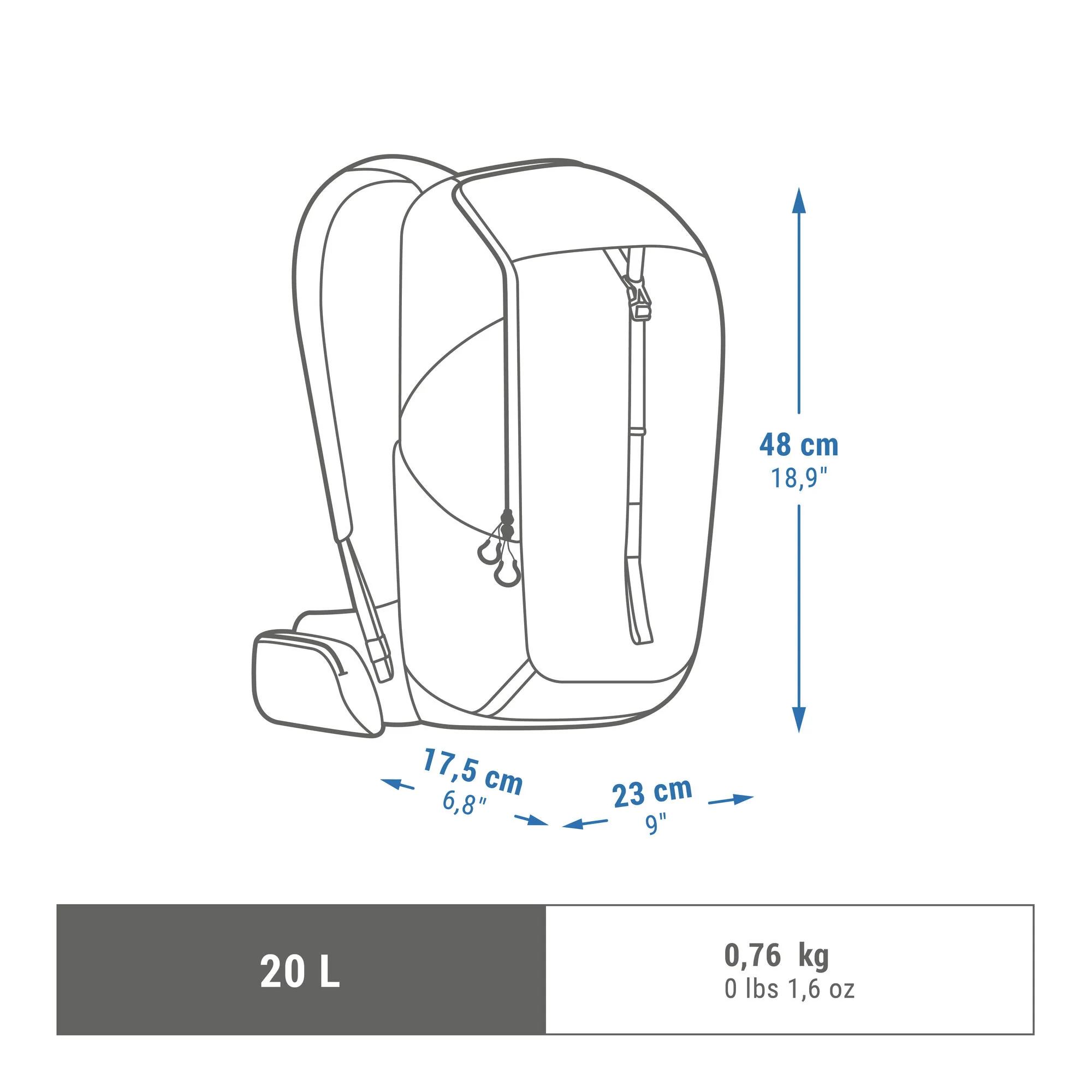 Quechua MH100 20L Hiking Backpack - Image 13