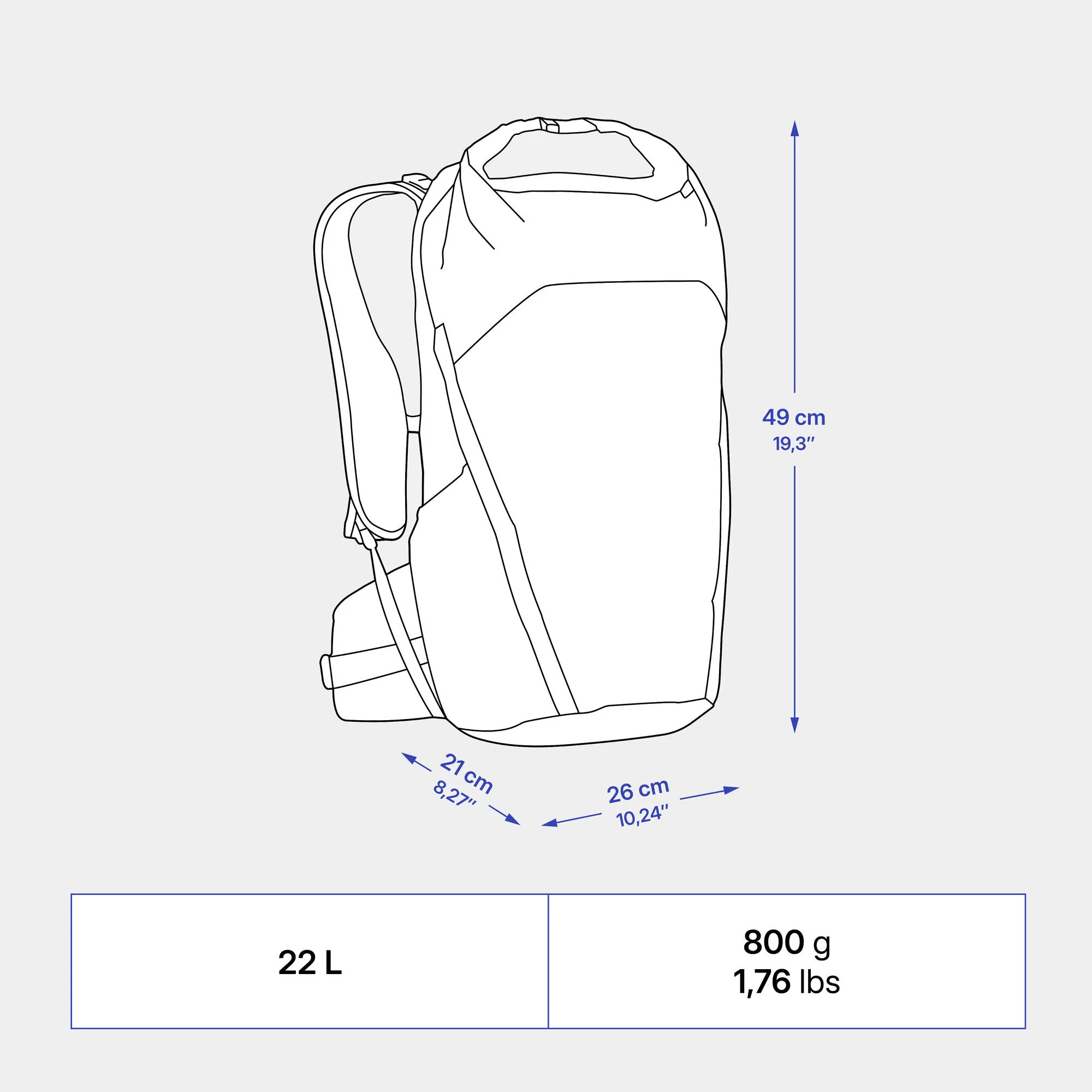 Quechua MH500 22L Lightweight Hiking Backpack - Image 4