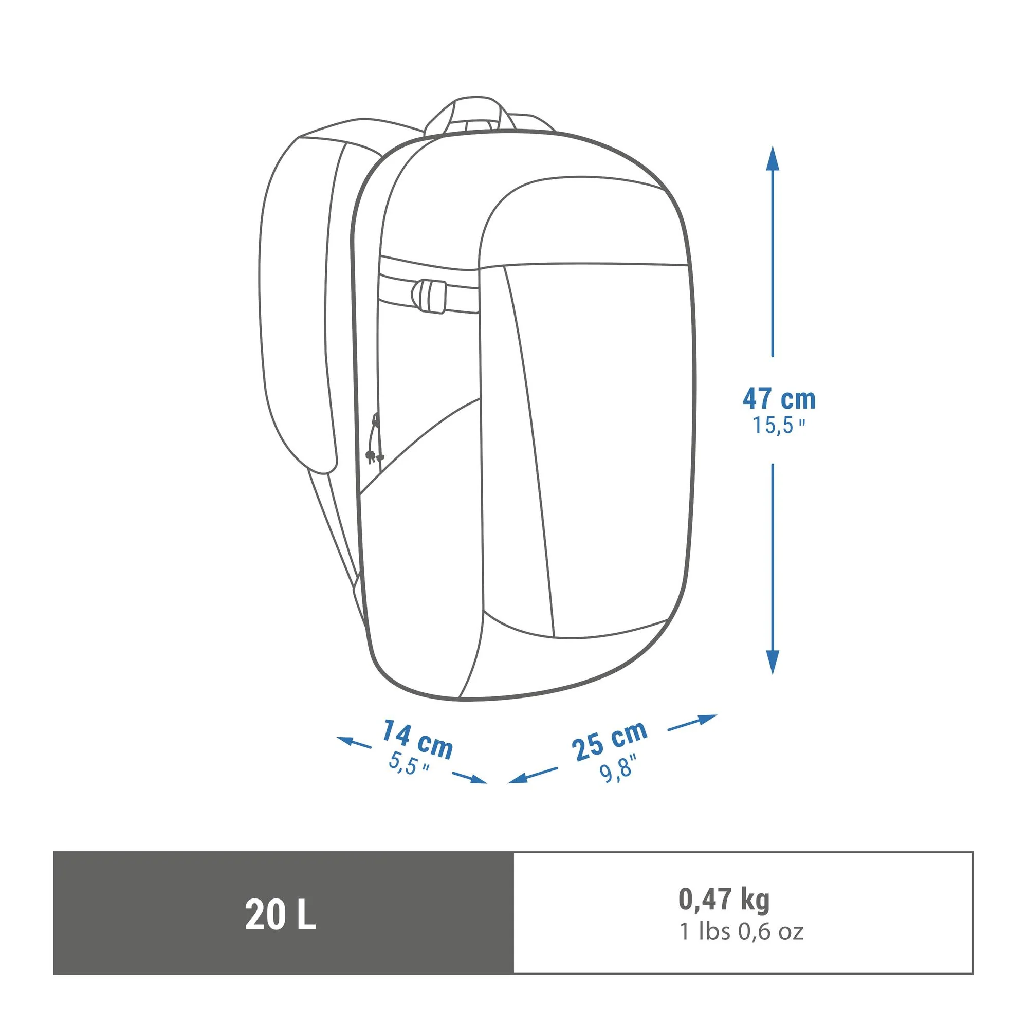 Quechua NH100 Arpenaz 20 L Hiking Backpack - Image 22