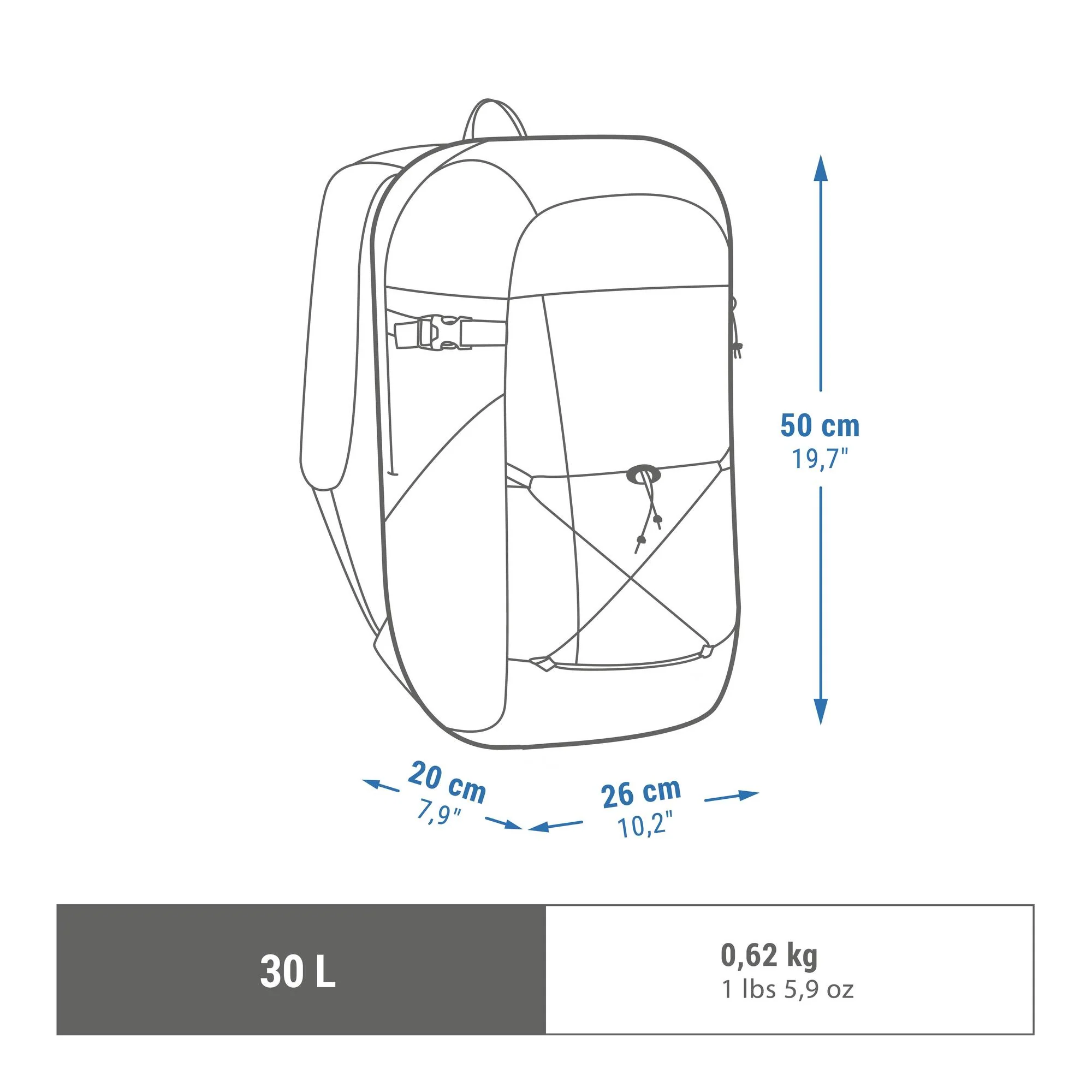 Quechua NH100 Arpenaz 30 L Hiking Backpack - Image 20