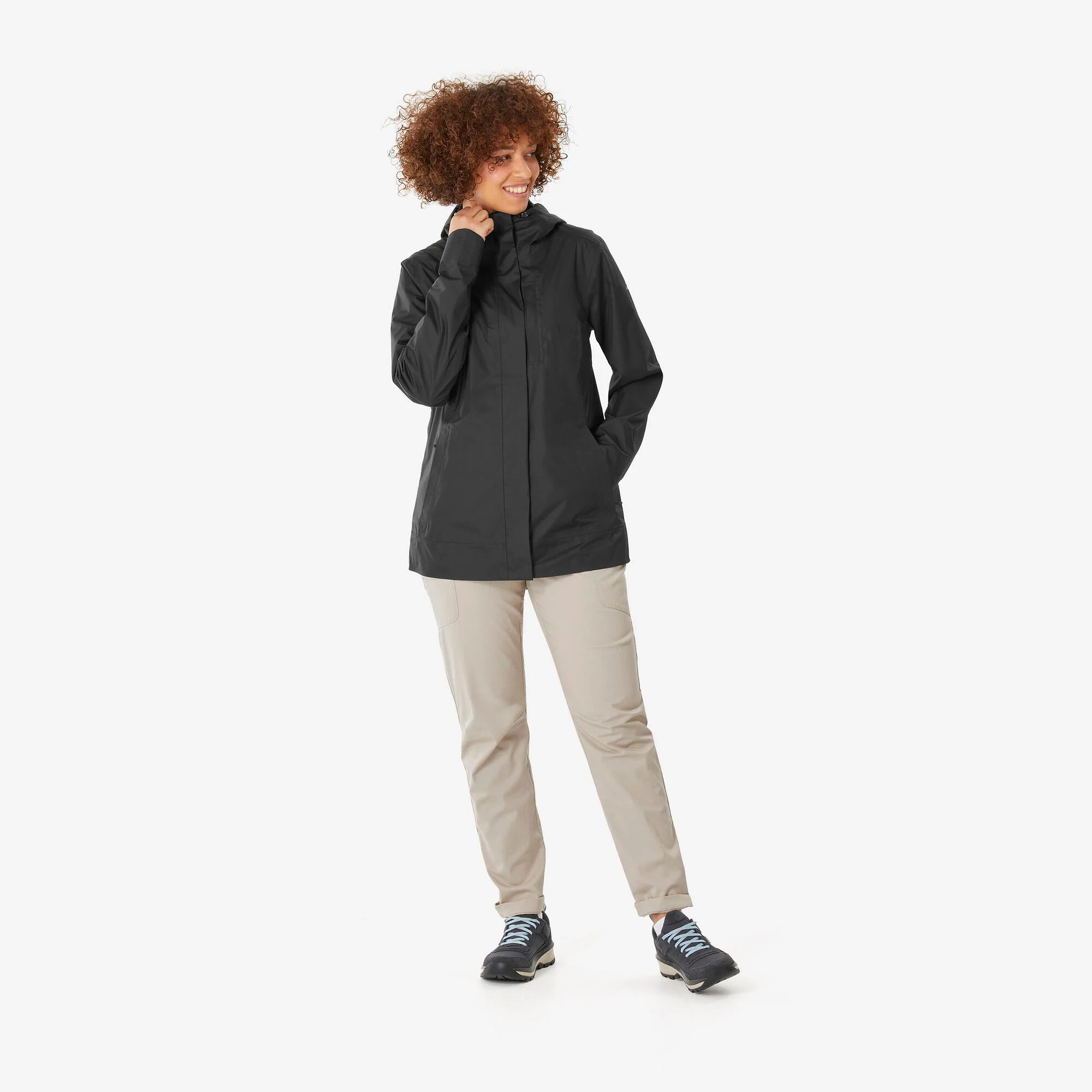 Quechua Women’s NH500 Waterproof Hiking Rain Jacket - Image 2