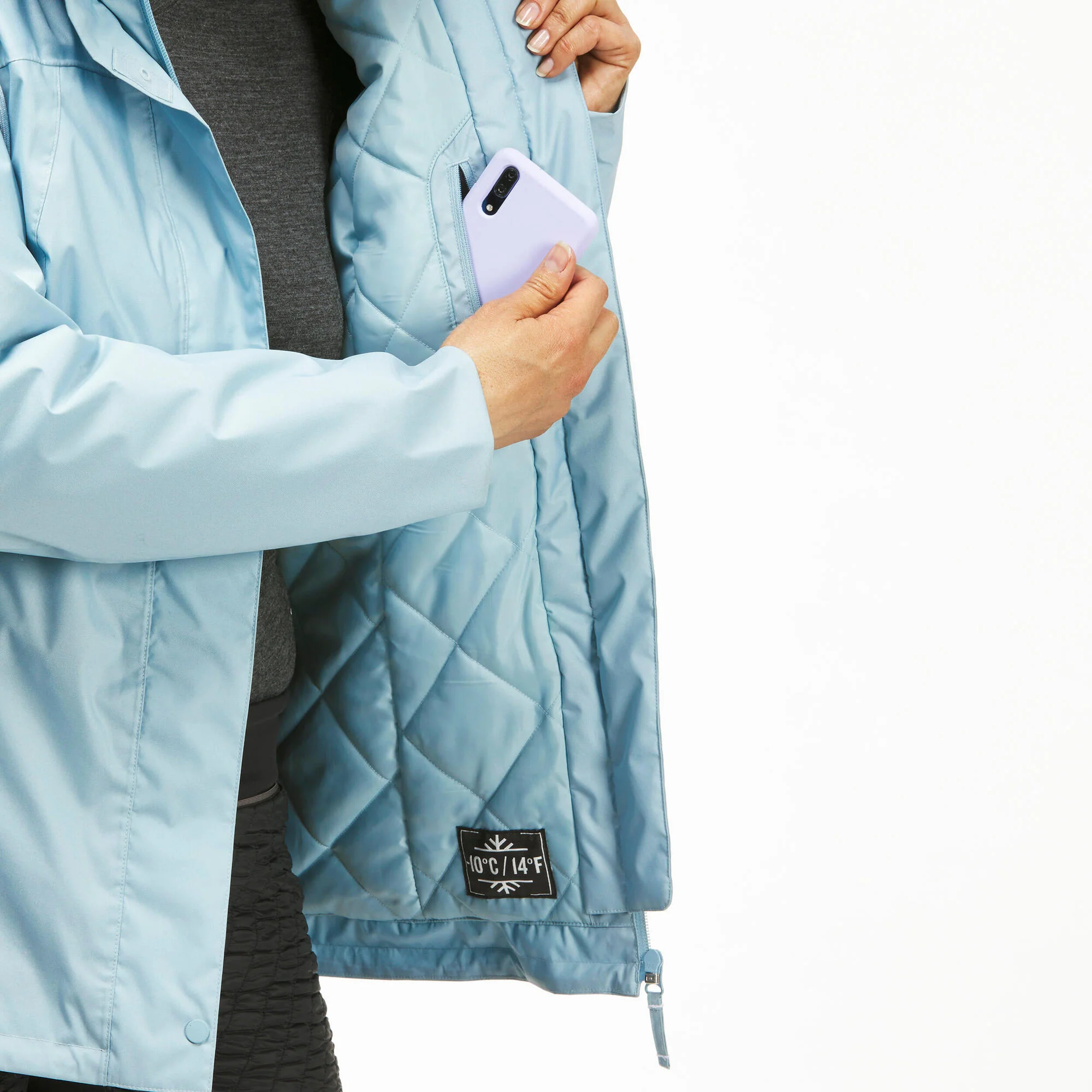 Quechua Women's NH500 Waterproof Winter Hiking Jacket - Image 6