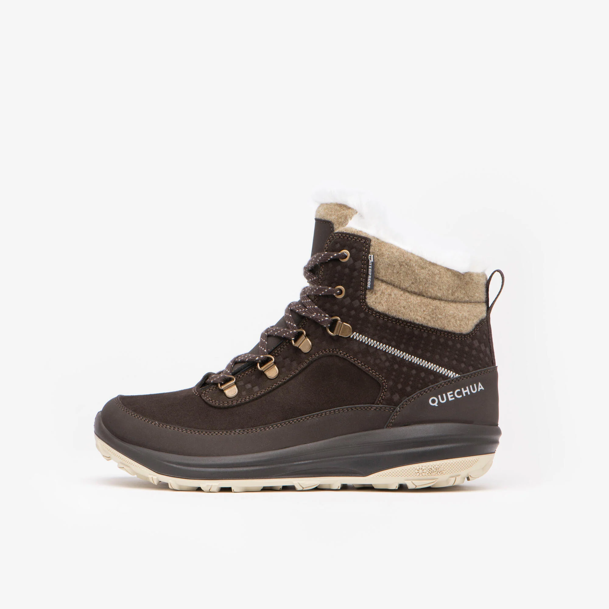 Quechua Women's NH900 Warm Waterproof Leather Snow Hiking Boots - Image 5