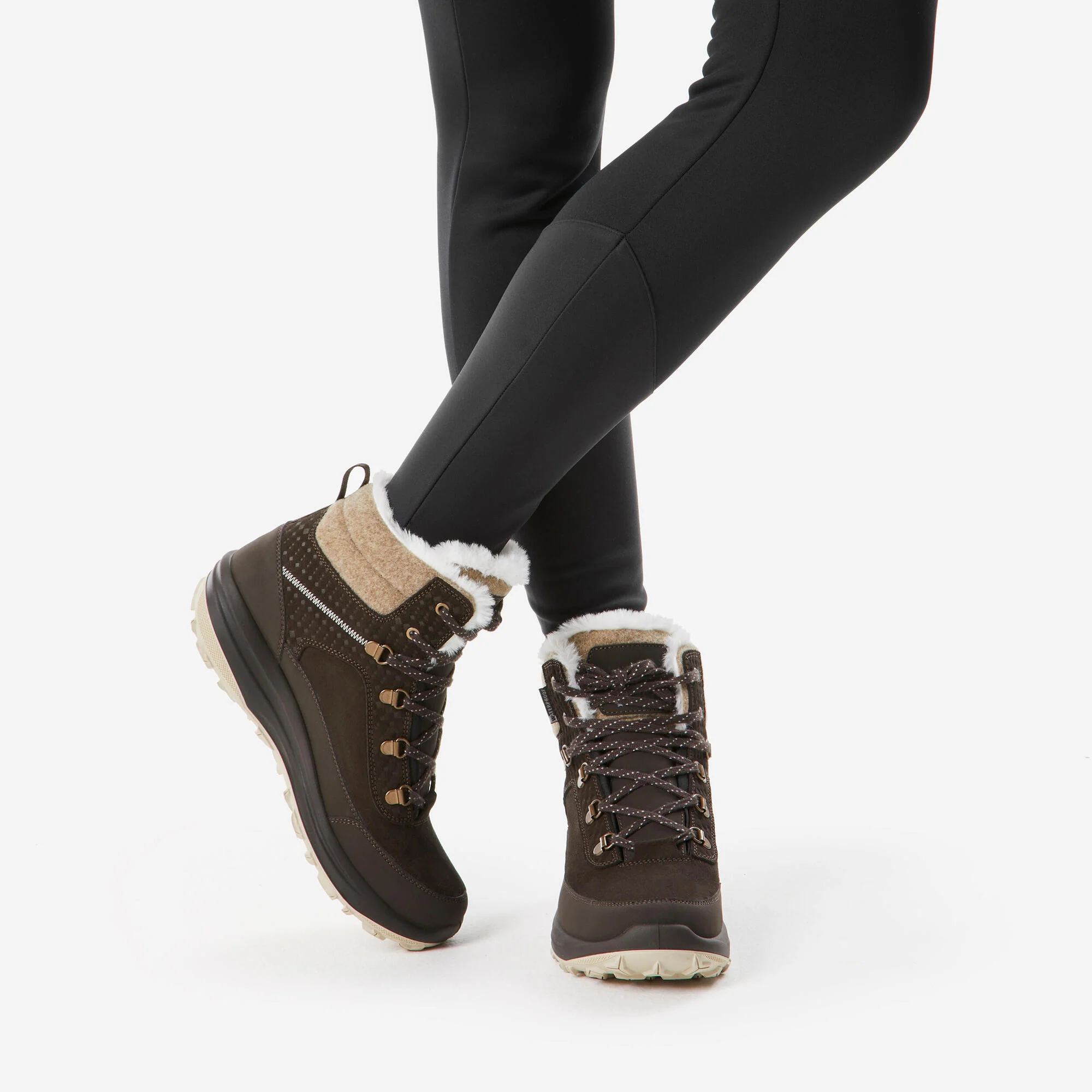 Quechua Women's NH900 Warm Waterproof Leather Snow Hiking Boots - Image 8