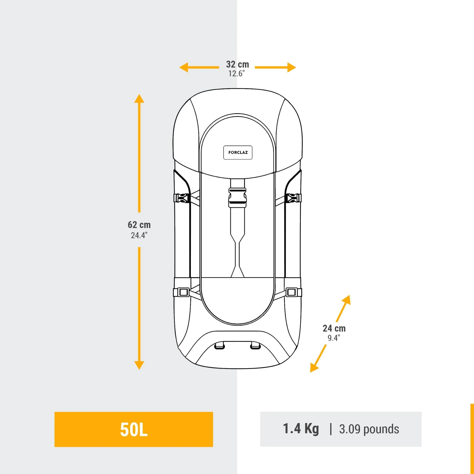 Simond Travel 100 50L Backpack Pack - Image 9