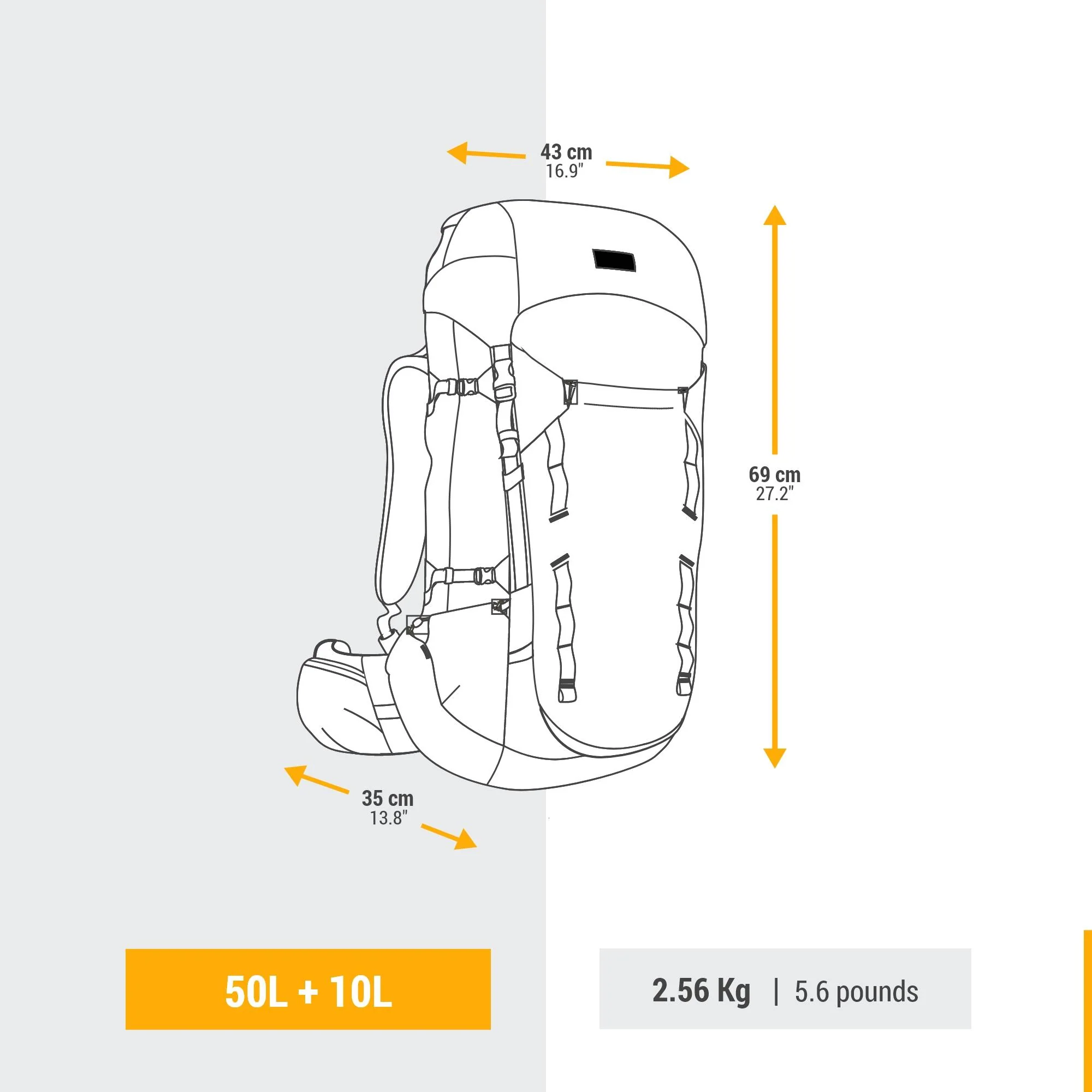 Simond Women's MT900 Symbium2 50+10 L Backpacking Pack - Image 8