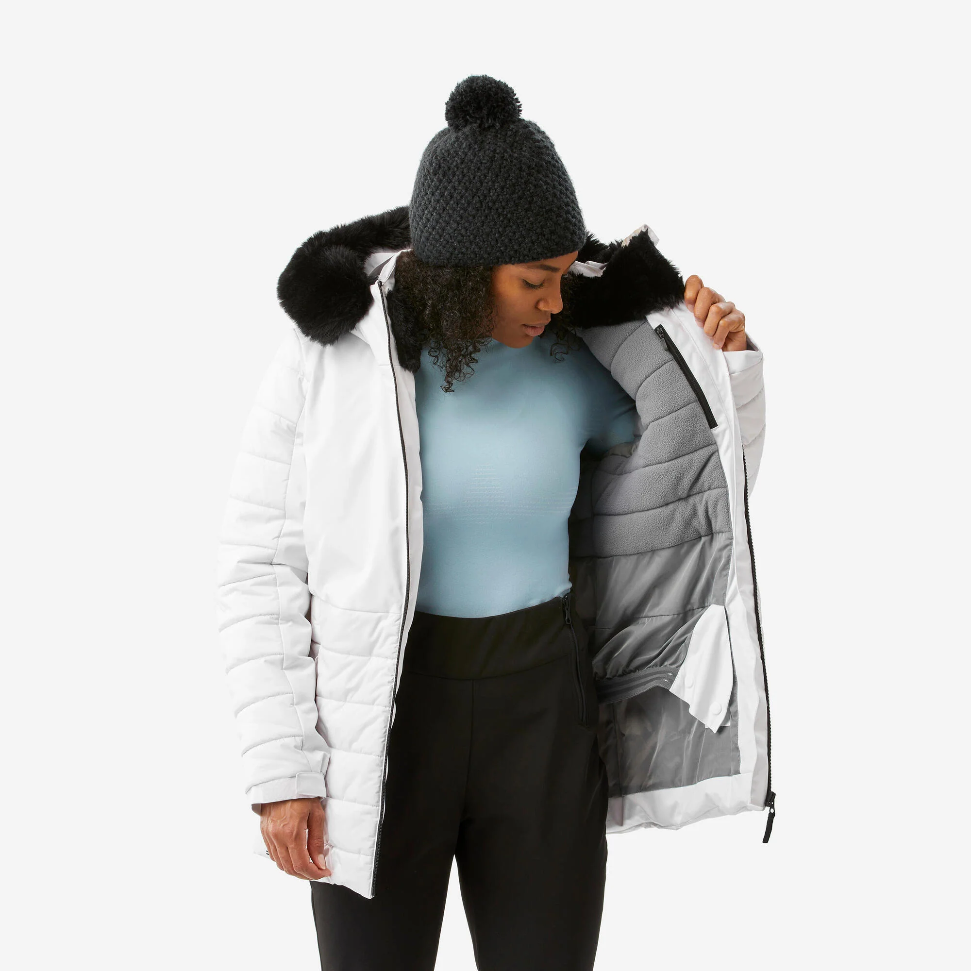 Wedze Women's 100 Mid-Length Warm Ski Jacket - Image 5