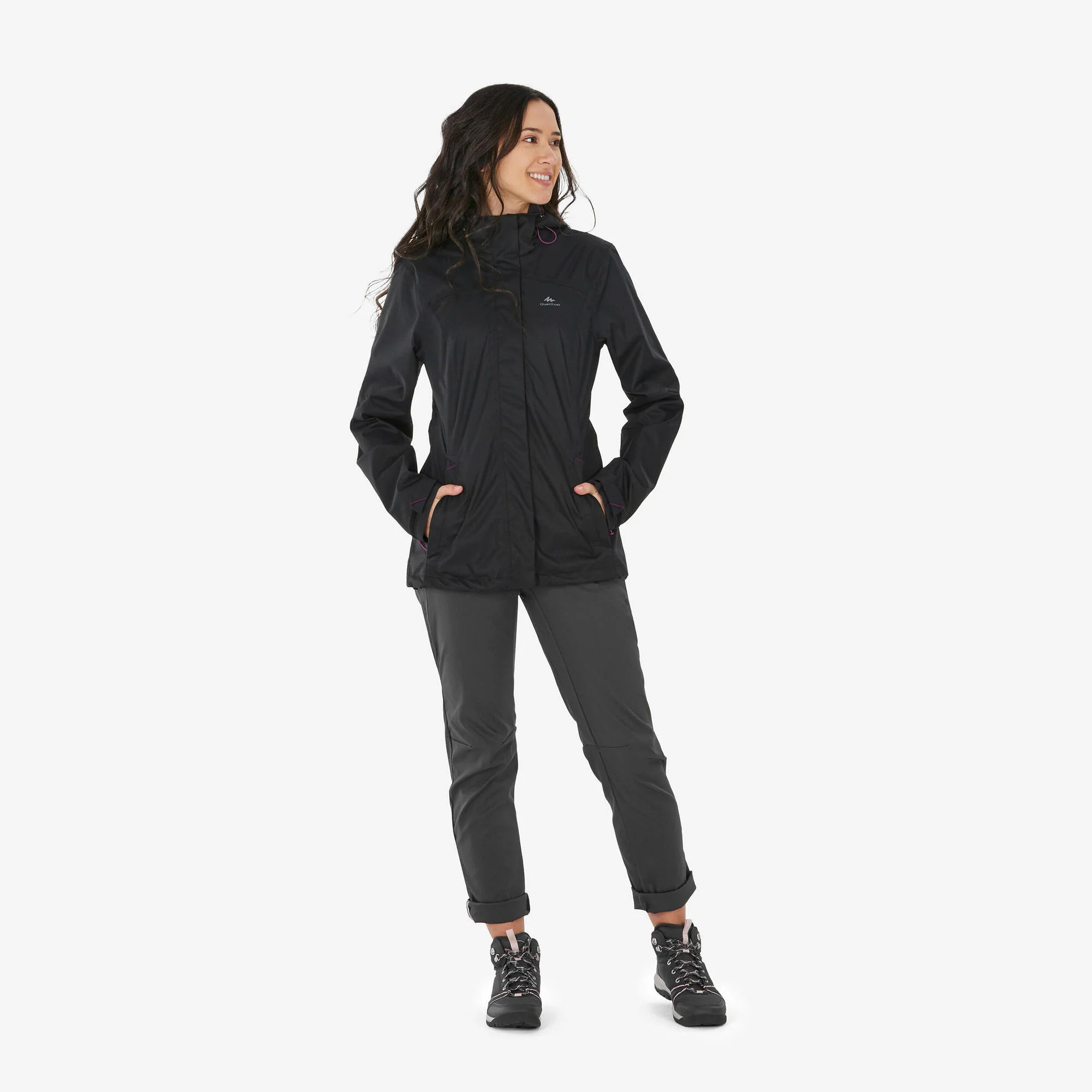 Quechua Women's MH100 Waterproof Hiking Rain Jacket - Image 8